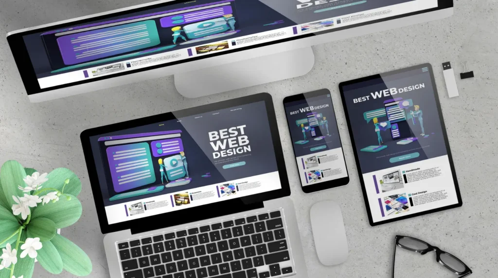 AI in web design: designer using AI tools to create website layouts